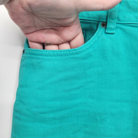 Garnet Hill Turquoise Denim Pencil Classic Mini Jean Skirt Women's 8 - Picture 5 of 8